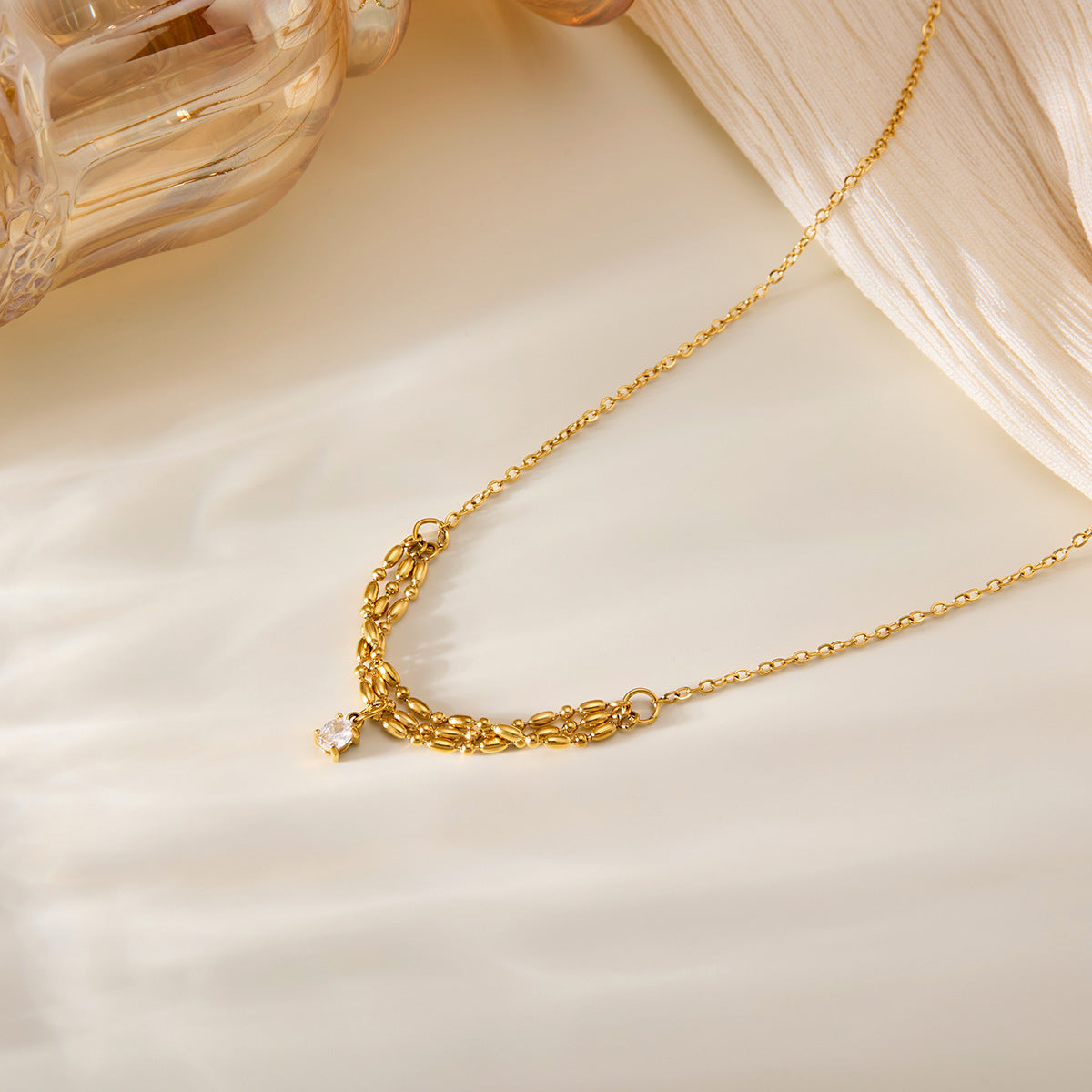 Zircon Winding Necklace
