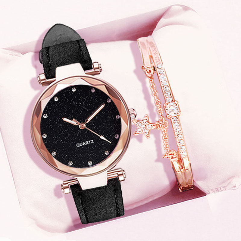 Frosted belt watch
