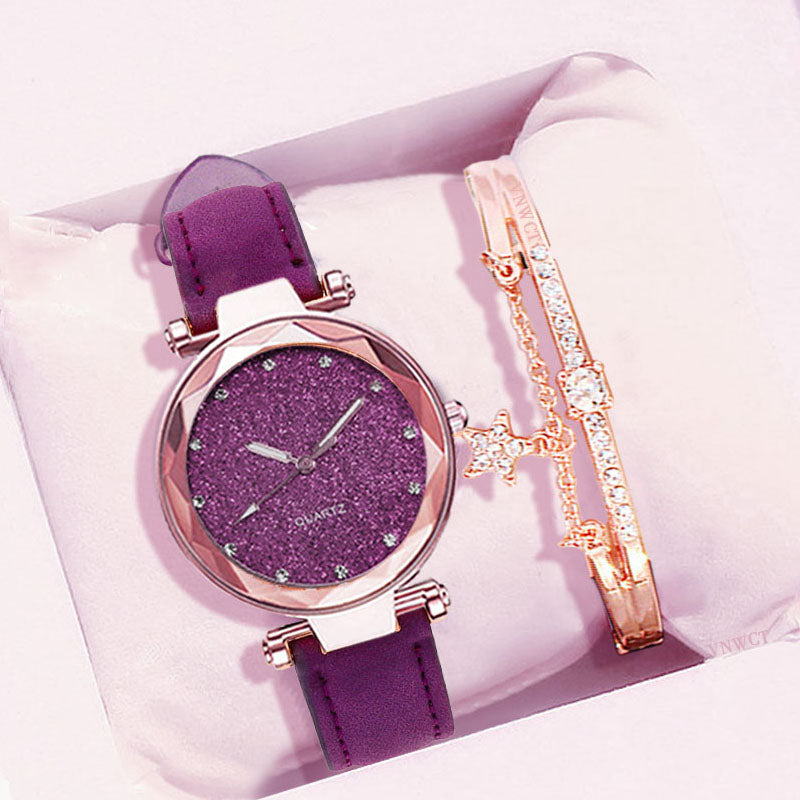 Frosted belt watch
